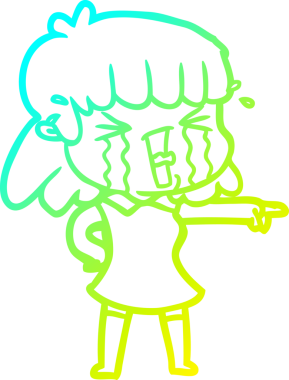 Bir insan tarafından çizilmiş ağlayan bir karikatür çizimi.