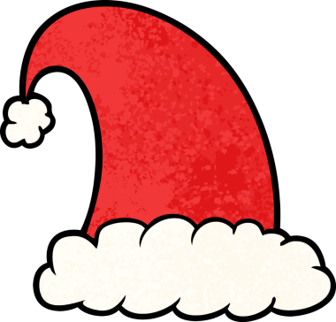 Bir insan tarafından çizilmiş noel şapkası.