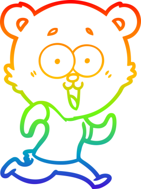 Bir insan tarafından çizilmiş gülen oyuncak ayının çizdiği gökkuşağı gradyan çizgisi.