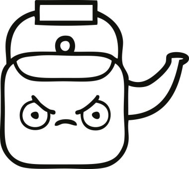 Bir insan tarafından çizilmiş bir çaydanlığın çizgi çizimi