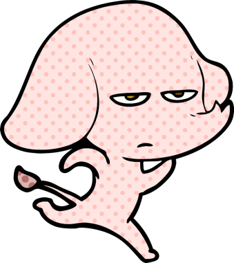 Bir insan tarafından çizilmiş kızgın bir fil.