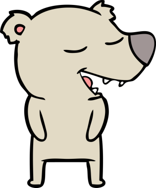 Bir insan tarafından çizilmiş çizgi film ayısı.