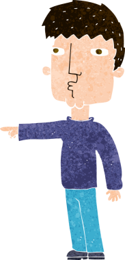 Bir insan tarafından çizilmiş çizgi filmdeki adam.