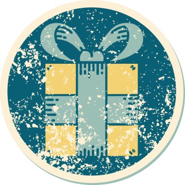 Bir insan tarafından çizilmiş bir hediyenin sembolik dövmeli görüntüsü