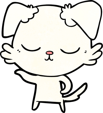 Bir insan tarafından çizilmiş şirin bir çizgi film köpeği.