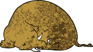 Bir insan tarafından çizilmiş ölü bir mamut.