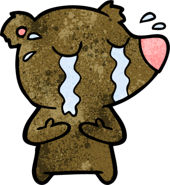 Bir insan tarafından çizilmiş ağlayan ayı.