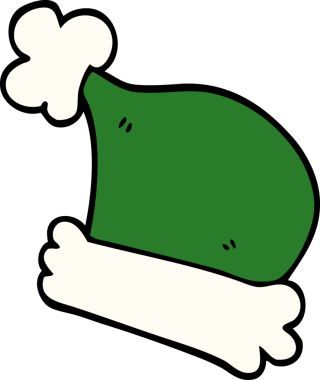 Bir insan tarafından çizilmiş noel şapkaları.