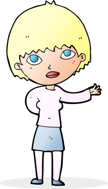 Bir insan tarafından çizilmiş bir karikatür kadın.