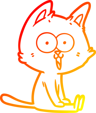 Bir insan tarafından çizilmiş komik bir çizgi film kedisinin sıcak çizgi çizimi