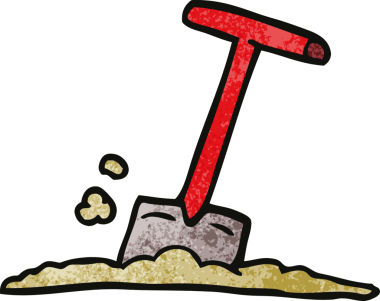 Bir insan tarafından çizilmiş karalama küreği.