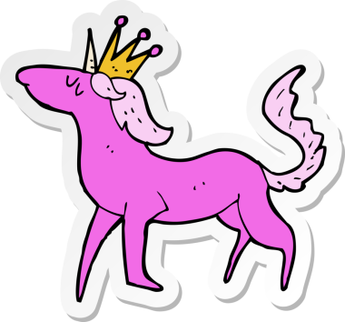 Bir insan tarafından çizilmiş tek boynuzlu atın çıkartması.