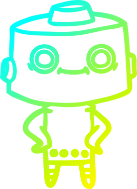 Bir insan tarafından çizilmiş soğuk gradyan robot çizimi