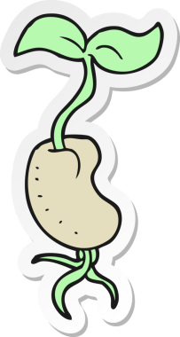 Bir insanın çizdiği filizlenme tohumu çıkartması.