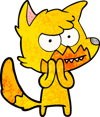 Bir insan tarafından çizilmiş tilki çizgi film karakteri