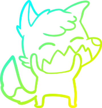 Bir insan tarafından çizilmiş bir tilki çizgi çizimi.