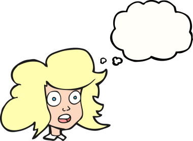 Serbest çizim düşünce balonu çizgi filmi bir insan tarafından çizilen kadın yüzünü şaşırttı