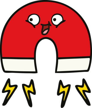 Bir insan tarafından çizilmiş şirin bir mıknatıs karikatürü