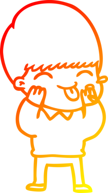 Bir insan tarafından çizilmiş ahududu üfleyen çizgi film çocuğunun sıcak çizgi çizimi