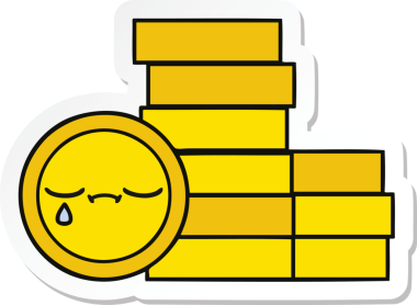 Bir insan tarafından çizilmiş şirin bozuk paraların çıkartması.