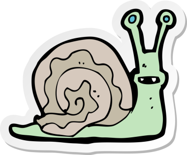 Bir insan tarafından çizilmiş bir salyangozun çıkartması.