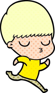 Bir insan tarafından çizilmiş sakin çocuk çizgi filmi.