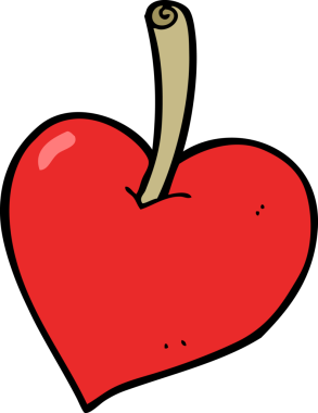 Bir insan tarafından çizilmiş kalp elması.