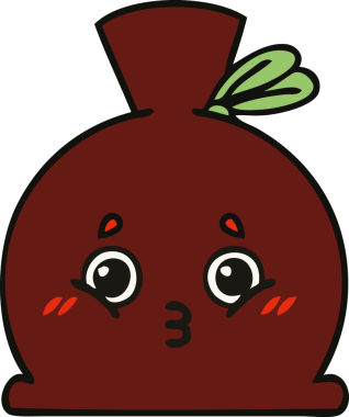 Bir insan tarafından çizilmiş şirin bir çuval karikatürü