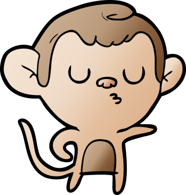 Bir insan tarafından çizilmiş çizgi maymun.