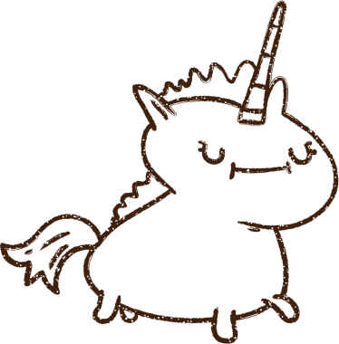 Bir insan tarafından çizilen tek boynuzlu at kömürü