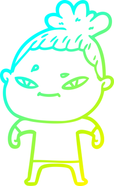 Bir insan tarafından çizilmiş bir karikatür kadın çizimi.