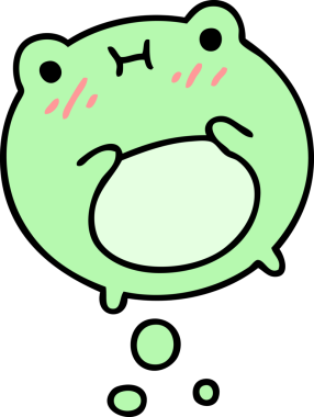 Bir insan tarafından çizilmiş şirin bir kurbağa karikatürü.