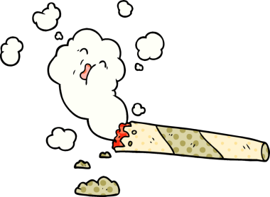 Bir insan tarafından çizilmiş sigara içen çizgi film