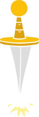 Bir insan tarafından çizilmiş küçük bir hançerin karalaması.