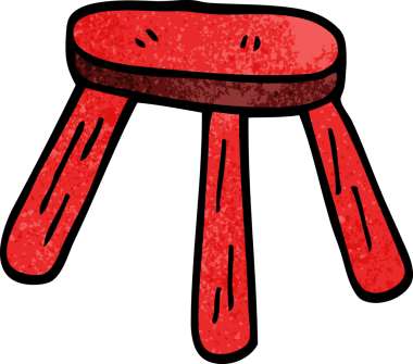 karikatür bir insan tarafından çizilmiş alçak tabure