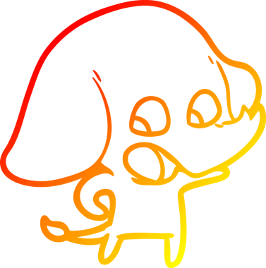 Bir insan tarafından çizilmiş şirin bir fil çizimi.