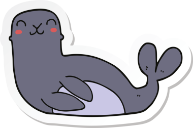 Bir insan tarafından çizilmiş karikatür mührü çıkartması.