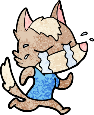 Çizgi film ağlayan kurt bir insan tarafından çekiliyor.