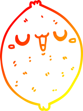 Bir insan tarafından çizilmiş mutlu limon çizgi çizimi