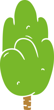 İnsan eliyle çizilmiş karikatür, tek yeşil ağaç.