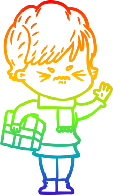 Bir insan tarafından çizilmiş karikatür çizimi.