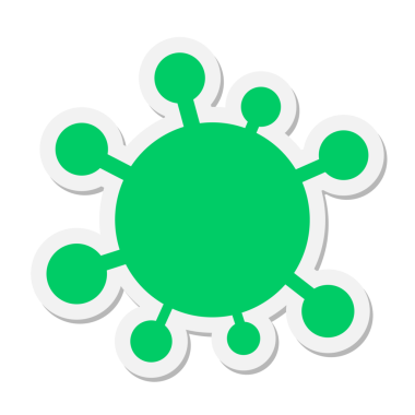 Bir insan tarafından çizilmiş virüs etiketi