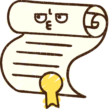 Bir insan tarafından çizilmiş Sertifika Tebeşiri