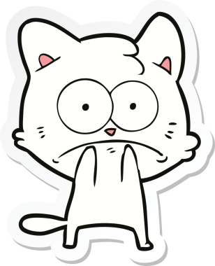 Bir insan tarafından çizilmiş karikatür asabi kedinin çıkartması.