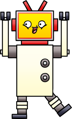 Bir insan tarafından çizilmiş bir robotun gölgelenmiş çizimi