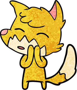 bir insan tarafından çizilmiş tilki çizgi filmi