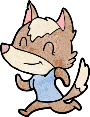 Bir insan tarafından çizilmiş dost canlısı bir kurt.