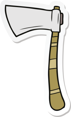 Bir insan tarafından çizilmiş viking baltasının çıkartması.