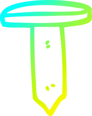 Bir insanın çizdiği demir çivinin soğuk gradyan çizgisi