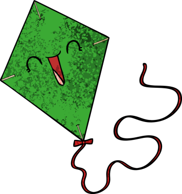 Bir insan tarafından çizilmiş çizgi film uçurtması.